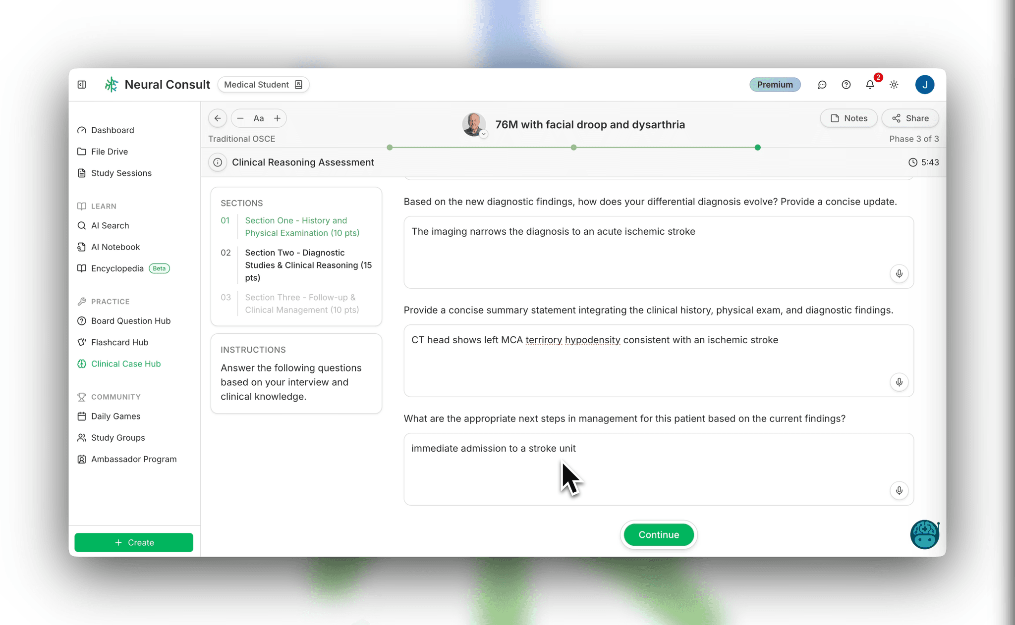 Step 5: Make your diagnosis and input your next steps for patient management