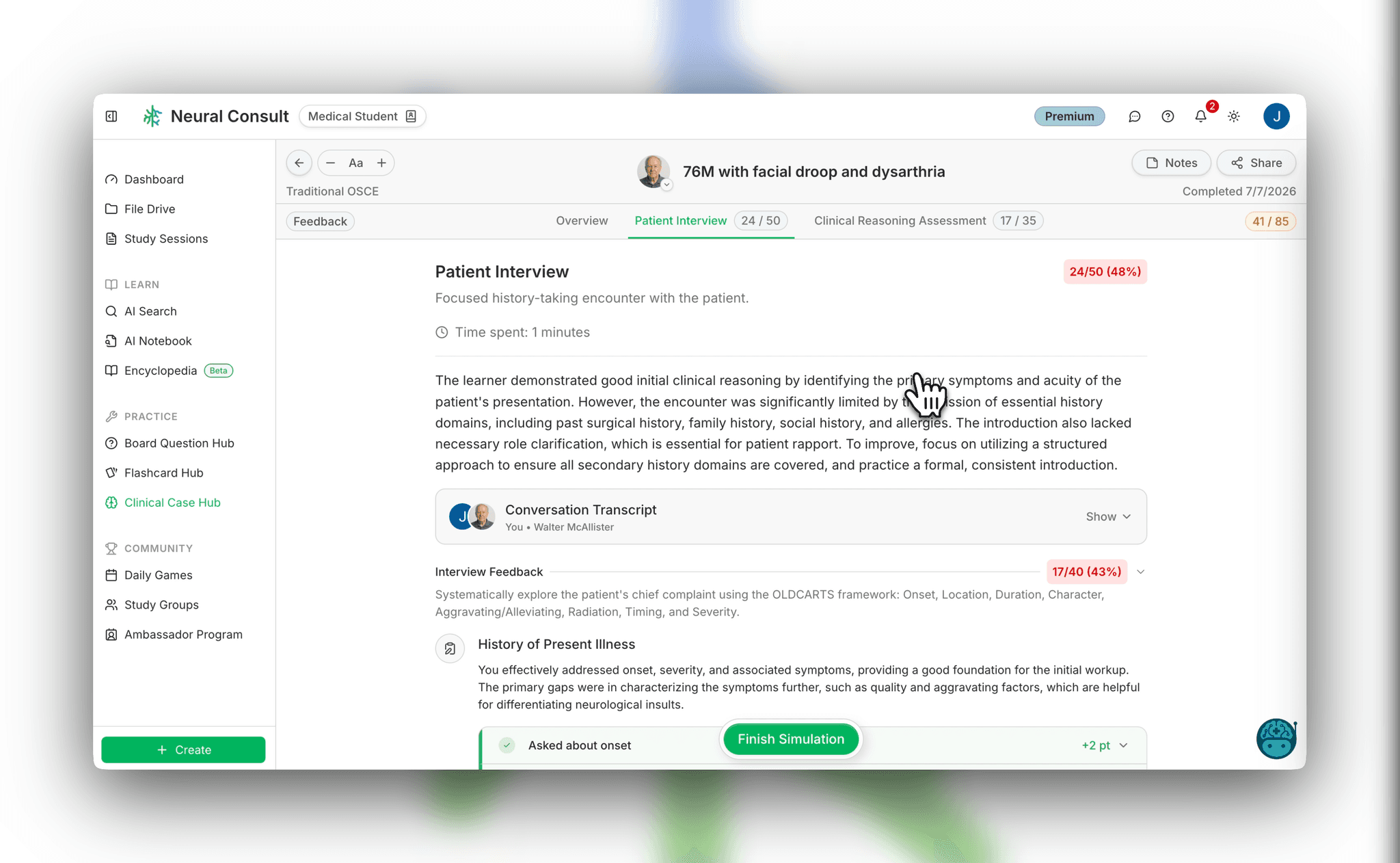 Step 6: Get personalized feedback based on your performance and view your score